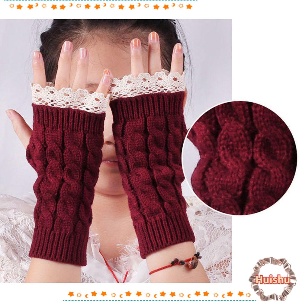 HS Găng Tay Dệt Kim Mềm Mại Giữ Ấm Cho Nữ