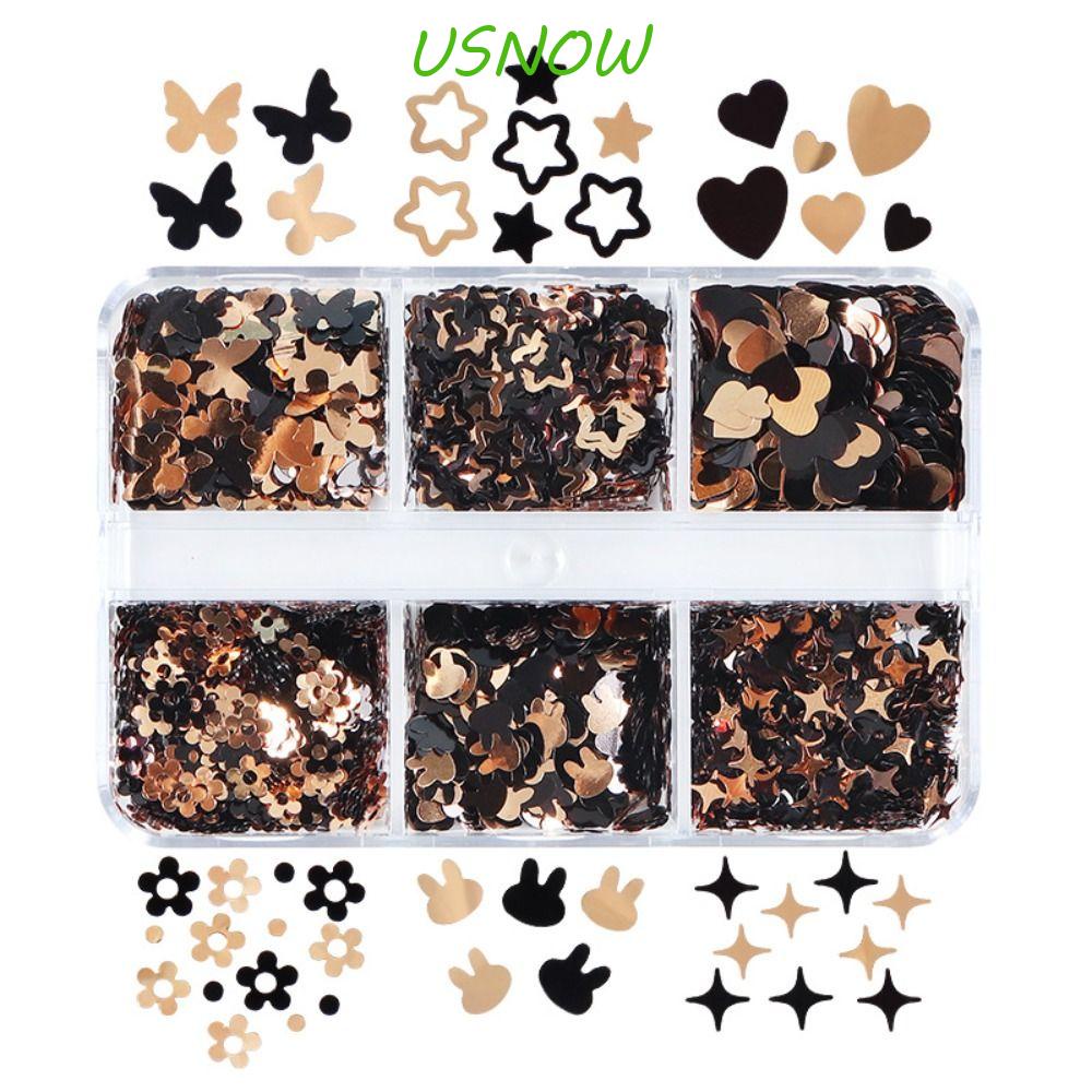 USNOW Hộp 6 Ngăn Đựng Phụ Kiện Trang Trí Móng Nghệ Thuật