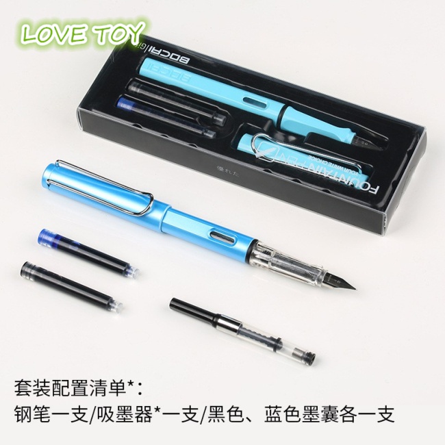 Bộ Bút Máy Mực Xanh Đen Ngòi 0.5mm Dùng Một Lần Tiện Dụng
