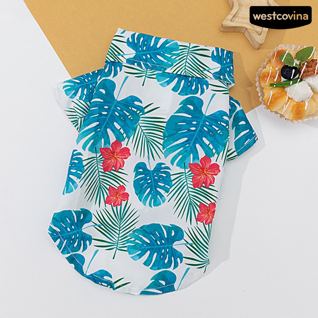 [COD]♞Băng Dính Cài Cổ Áo In Họa Tiết Lá Cây Phong Cách Hawaii Dành Cho Cún Cưng