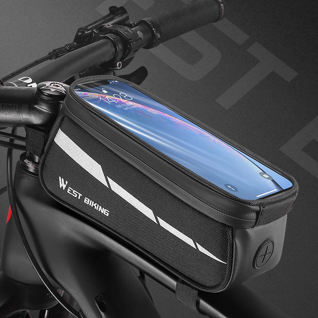 (CD) Túi Đựng Điện Thoại Cảm Ứng Màn Hình Kép Có Khóa Kéo Đôi Cho Tất Cả Các Loại Xe Đạp