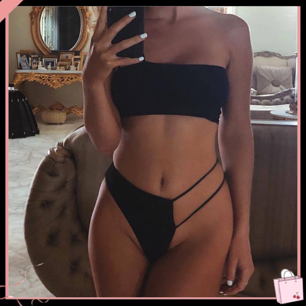 Bộ Bikini 2 Mảnh Lưng Cao Kiểu Dáng Quyến Rũ Cho Nữ