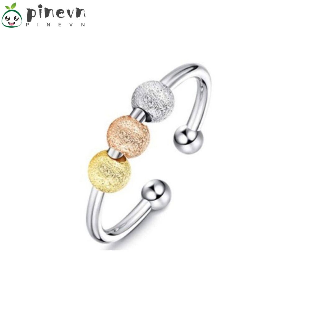 PINEVN Nhẫn Xoay Bằng Thép Không Gỉ Đính Hạt Vận Chuyển
