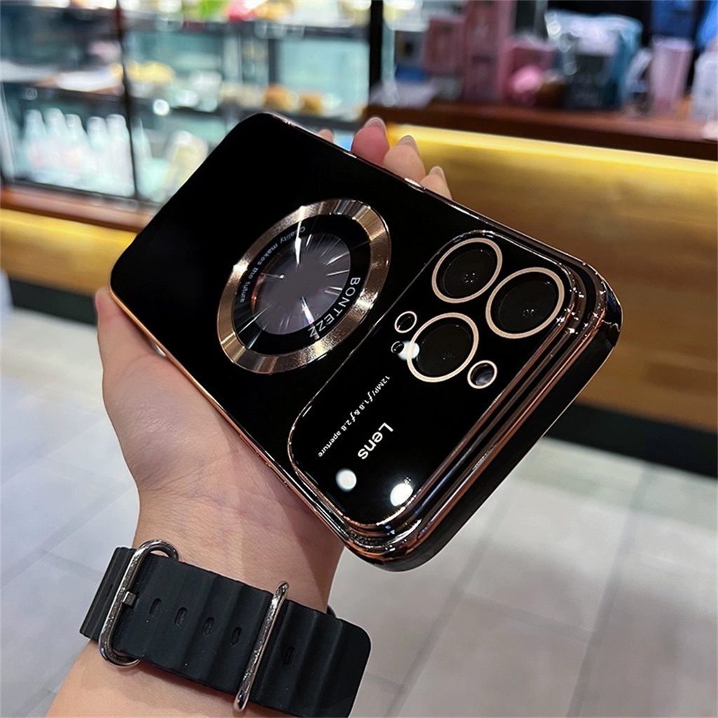 Ốp Điện Thoại TPU Mềm Chống Sốc Có Vòng Nhẫn Từ Tính Bảo Vệ Ống Kính Máy Ảnh Cho iPhone 14 Pro Max 12 13 Pro Max 14 Plus