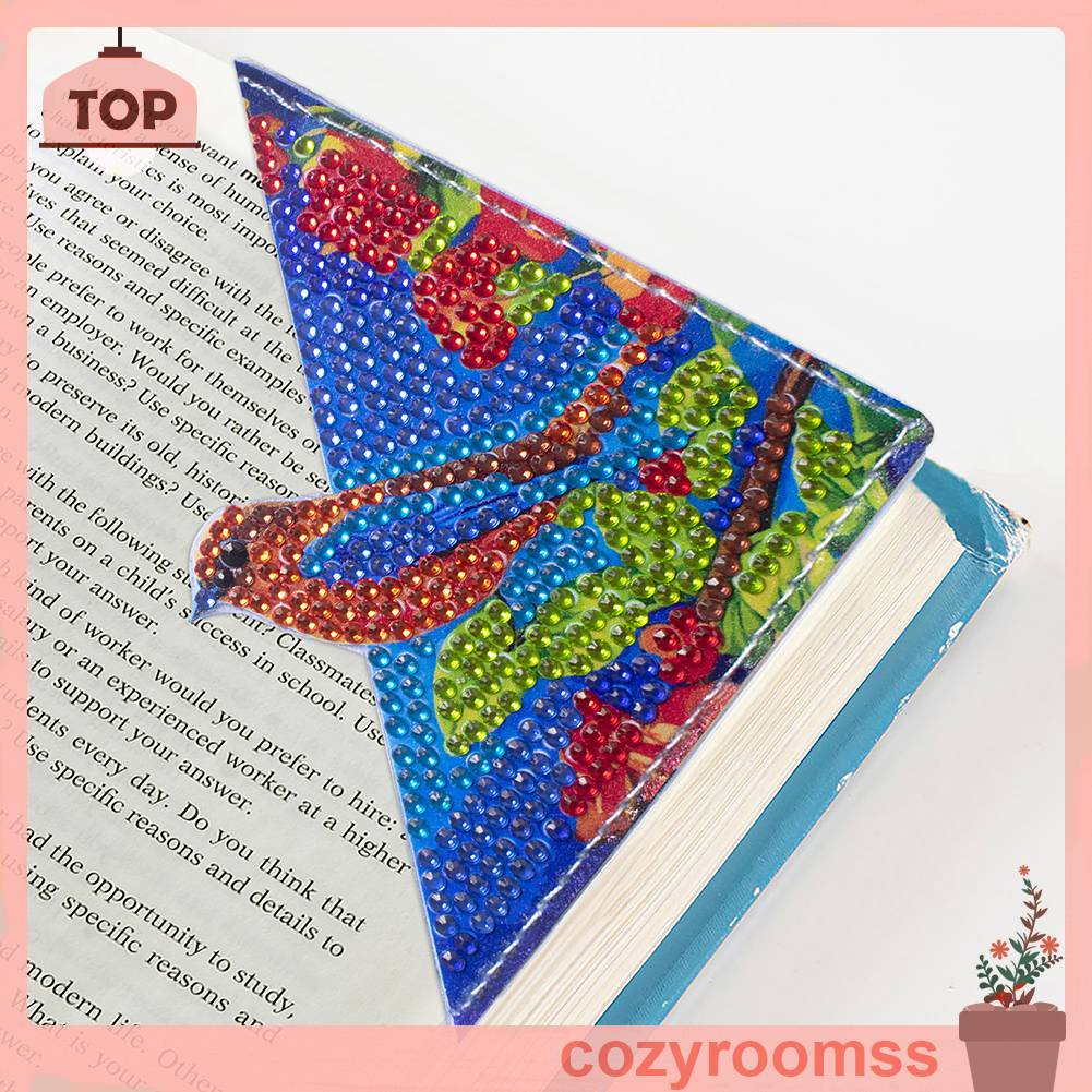 Thẻ Đánh Dấu Trang Sách Hình Tam Giác Bằng Da 5D DIY