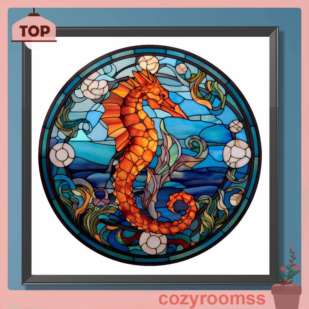 Tranh Đính Đá Kim Cương Toàn Bộ 5D DIY Hình Vẽ Cá Ngựa