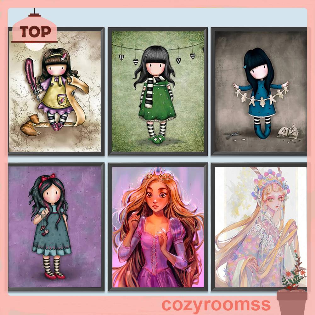 Tranh Đính Đá Kim Cương Toàn Bộ 5D DIY Hình Búp Bê