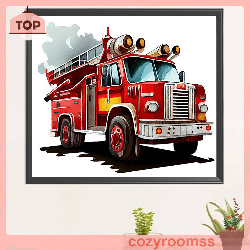 Tranh Đính Đá Kim Cương Toàn Bộ 5D DIY Hình Vẽ Lửa Trang Trí Nhà Cửa