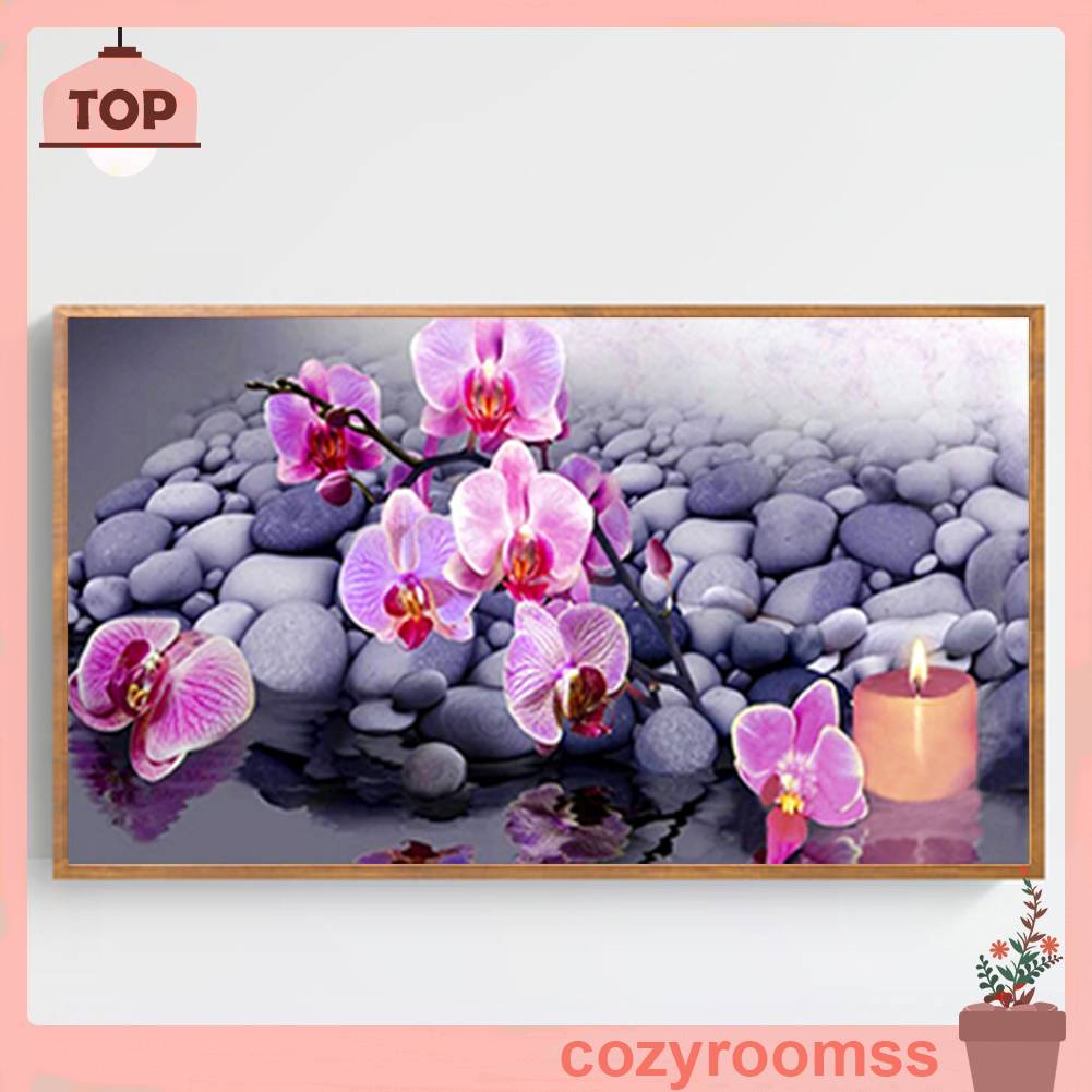 Tranh Đính Đá Kim Cương Toàn Bộ 5D DIY Hình Hoa Lan