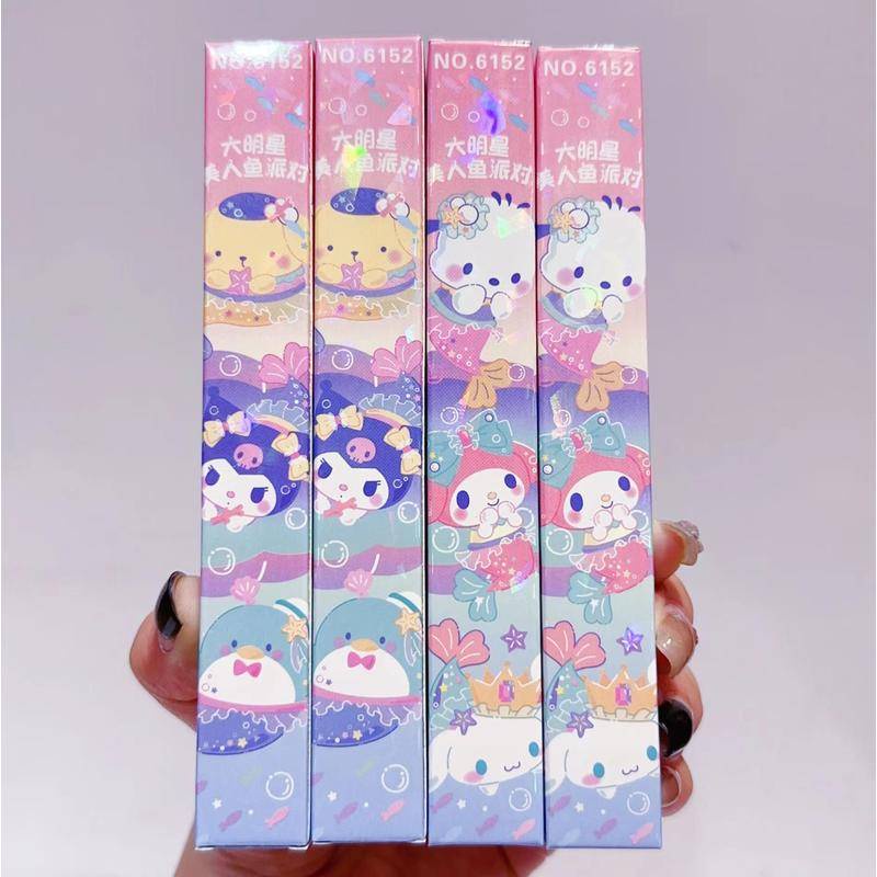 1 Bút Mực Gel Hình Nàng Tiên Cá Sanrio Mymelody Kuromi Cinnamoroll Pochacco Dễ Thương