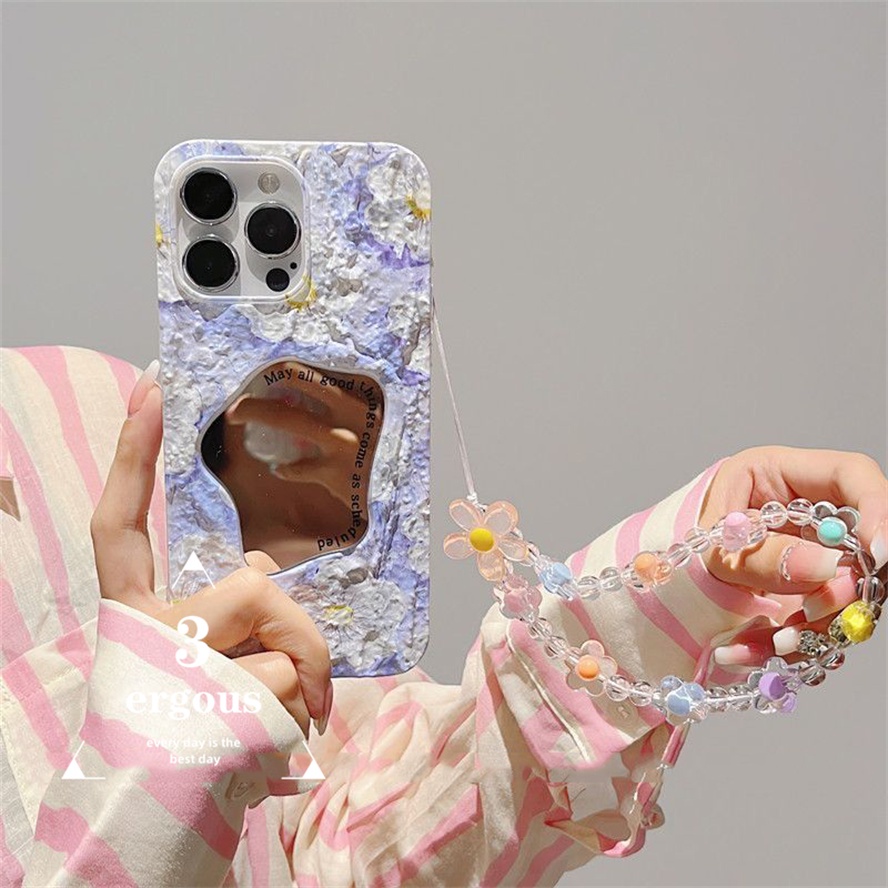 Ốp Điện Thoại Nắp Lật Tráng Gương Hình Học Màu Kẹo Cho IPhone 14 13 12 11 Pro Max SE2020 X XR Xs Max 7 8 Plus