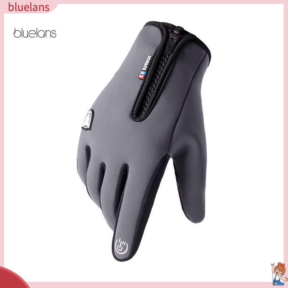 Găng Tay Giữ Ấm Mùa Đông Chống Gió Chống Thấm Nước Có Khóa Kéo Màn Hình Cảm Ứng Dành Cho Nam Nữ