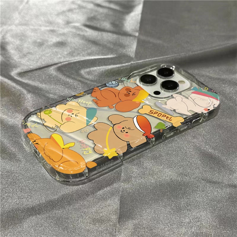 Ốp điện thoại iPhone14promax gấu chơi đáng yêu Ốp mềm 1312/11 táo 7/8Plus trong suốt xr/Ins WFG9