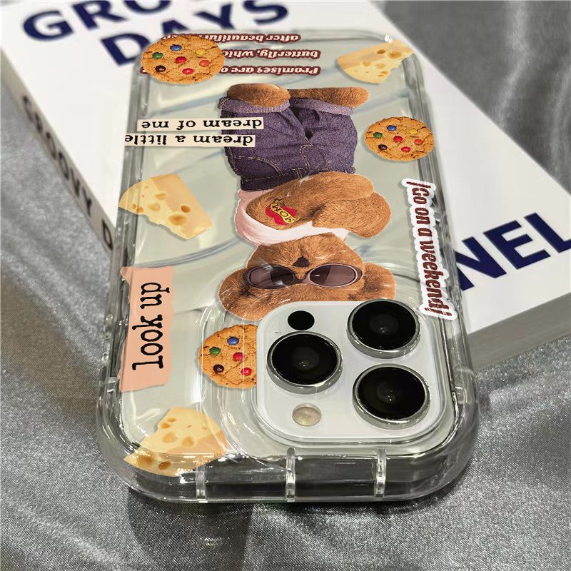 Ốp Điện Thoại Mềm Trong Suốt In Hình Gấu Nhỏ Dễ Thương Cho iPhone14promax11 8 1312 / xr Qi P9E3