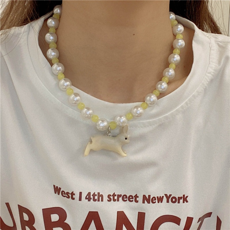 Vòng cổ Chuỗi Hạt Thủ Công Hình Chú Cún Phong Cách Bohemian Dễ Thương Ngọt Ngào Cho Nữ