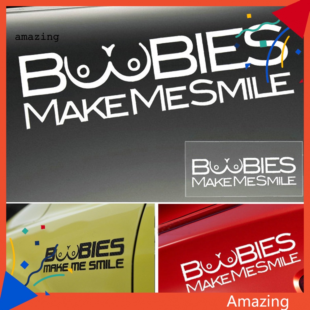 FENDER Miếng Dán Phản Quang In Chữ Make Me Smile Vui Nhộn Trang Trí Tấm Chắn Bùn Xe Hơi / Xe Tải