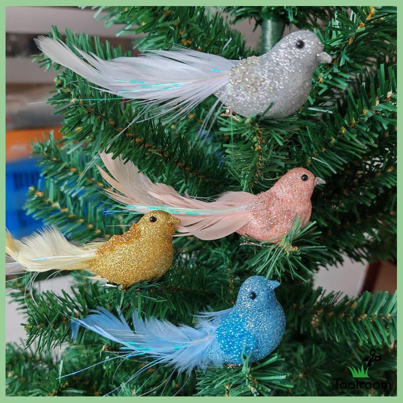 Set 4 Chú Chim Nhân Tạo Mini Bằng Xốp Dùng Trang Trí DIY