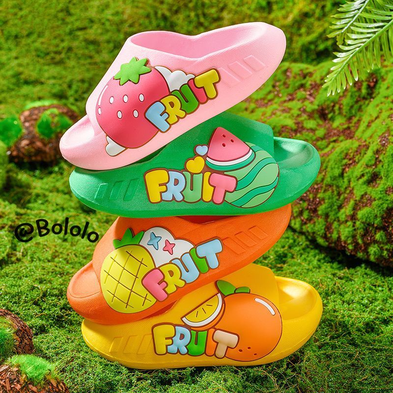 Bololo Dép đi trong nhà non-slip dễ thương củahildren es ide fruit cartoon dép poop dày-đáy có đáy mềm dép đi trong phòng tắm