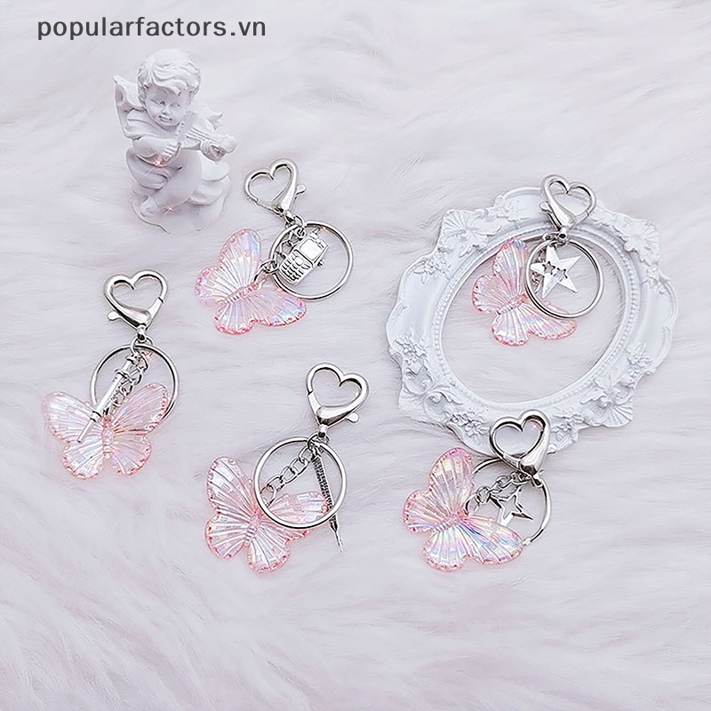 Móc Khóa Hợp Kim Y2K Hình Bướm Vintage Thời Trang