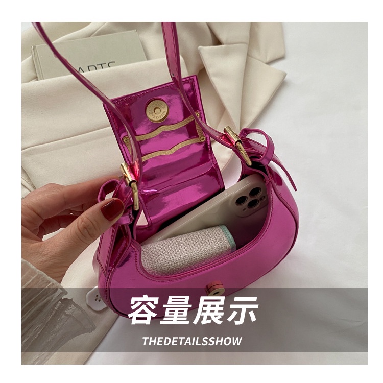 JASMIN NOIR Patent Leather Women's Shoulder Bag Fashion Handbag Small Hobos Sling Bag