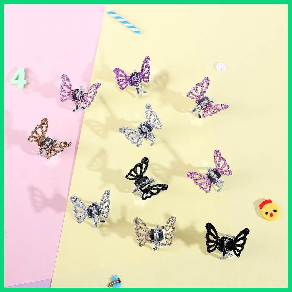 Kẹp Tóc Hình Bướm Mini Bằng Kim Loại Nhiều Màu Sắc Cho Bé Gái