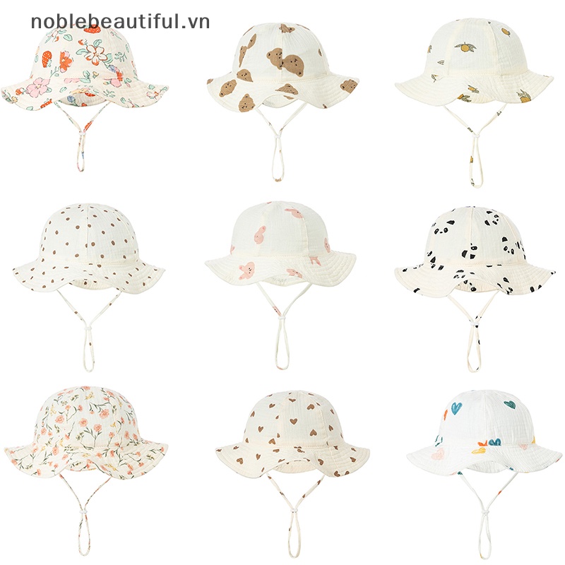 Nón Tai Bèo Chất Liệu Cotton In Họa Tiết Panama Thời Trang Đi Biển Cho Bé Trai Và Gái