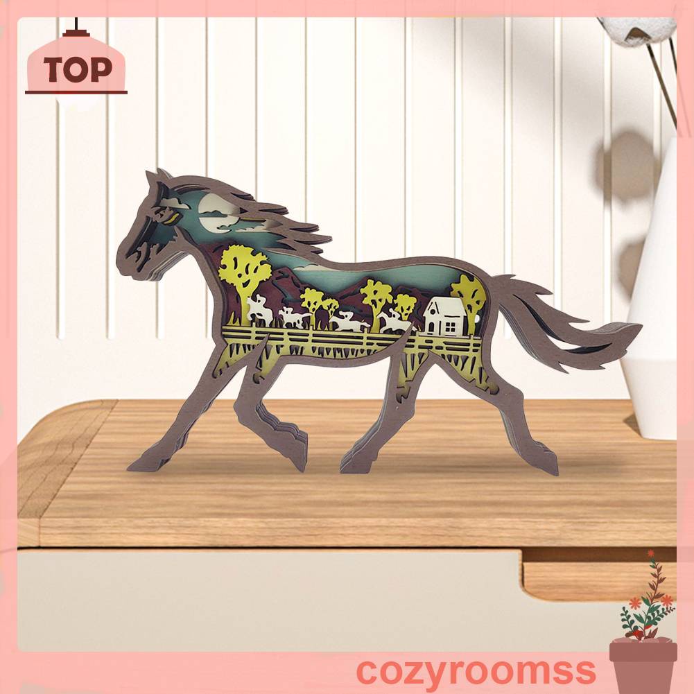Ngựa Gỗ 3D Trang Trí Phòng Khách / Nhà Ở / Văn Phòng