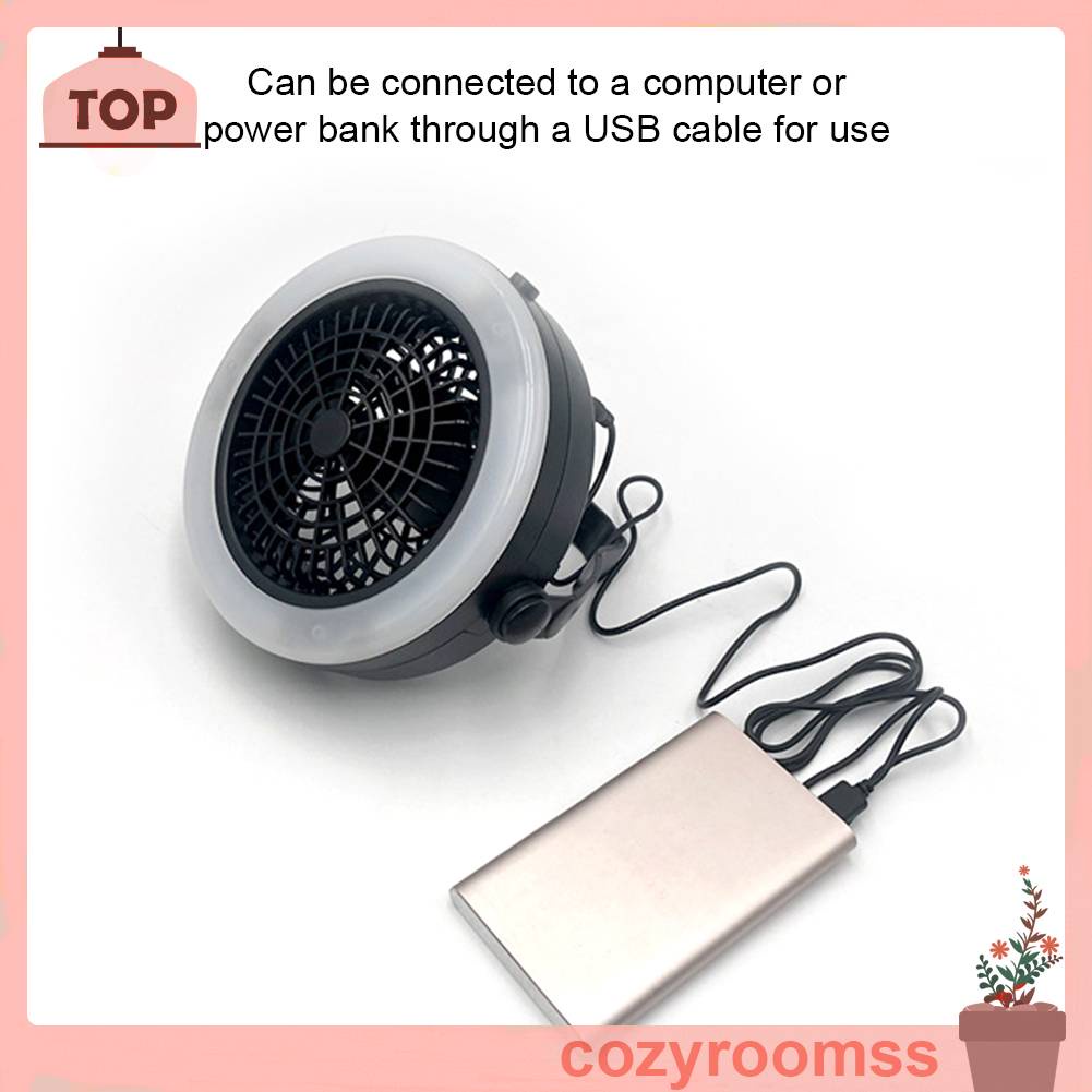 Quạt Treo Tích Hợp Đèn LED 3 Trong 1 Tiện Dụng Khi Đi Cắm Trại