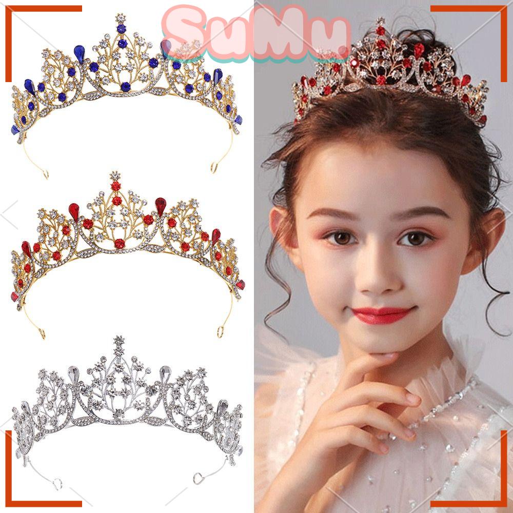 SUMU Lược Cài Tóc Hình Vương Miện Đính Pha Lê Lấp Lánh Cho Cô Dâu