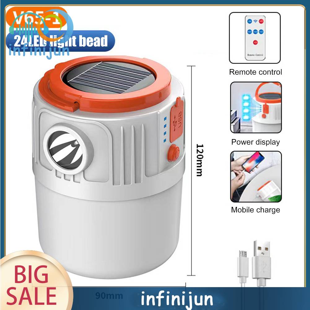 Đèn Lồng Cắm Trại Sử Dụng Năng Lượng Mặt Trời 800mah 300LM Có Cổng Sạc USB IP55