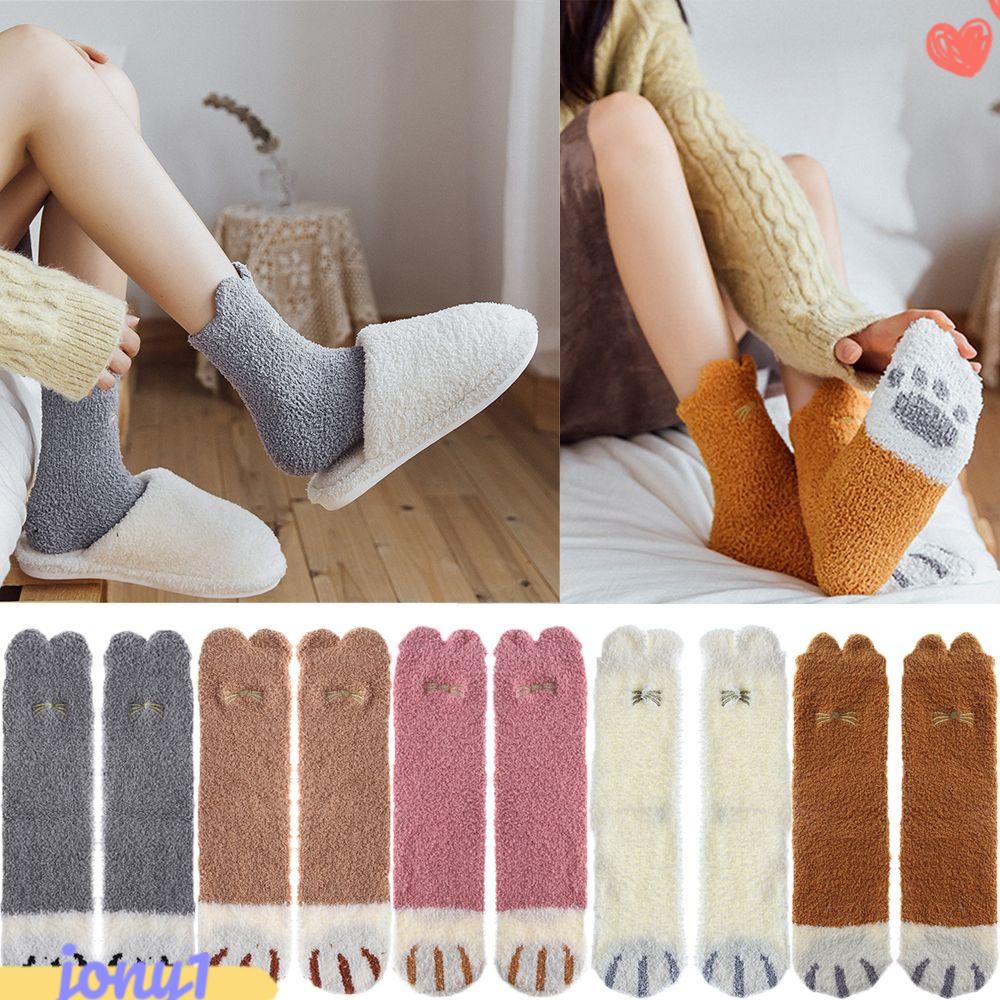 JONYE Vớ Nhung San Hô Dày Dặn Giữ Ấm Mùa Đông Hình Động Vật Dễ Thương