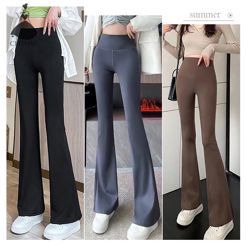 Quần Jogger Lưng Cao Ống Loe In Hình Cá Mập Thời Trang Hàn Quốc