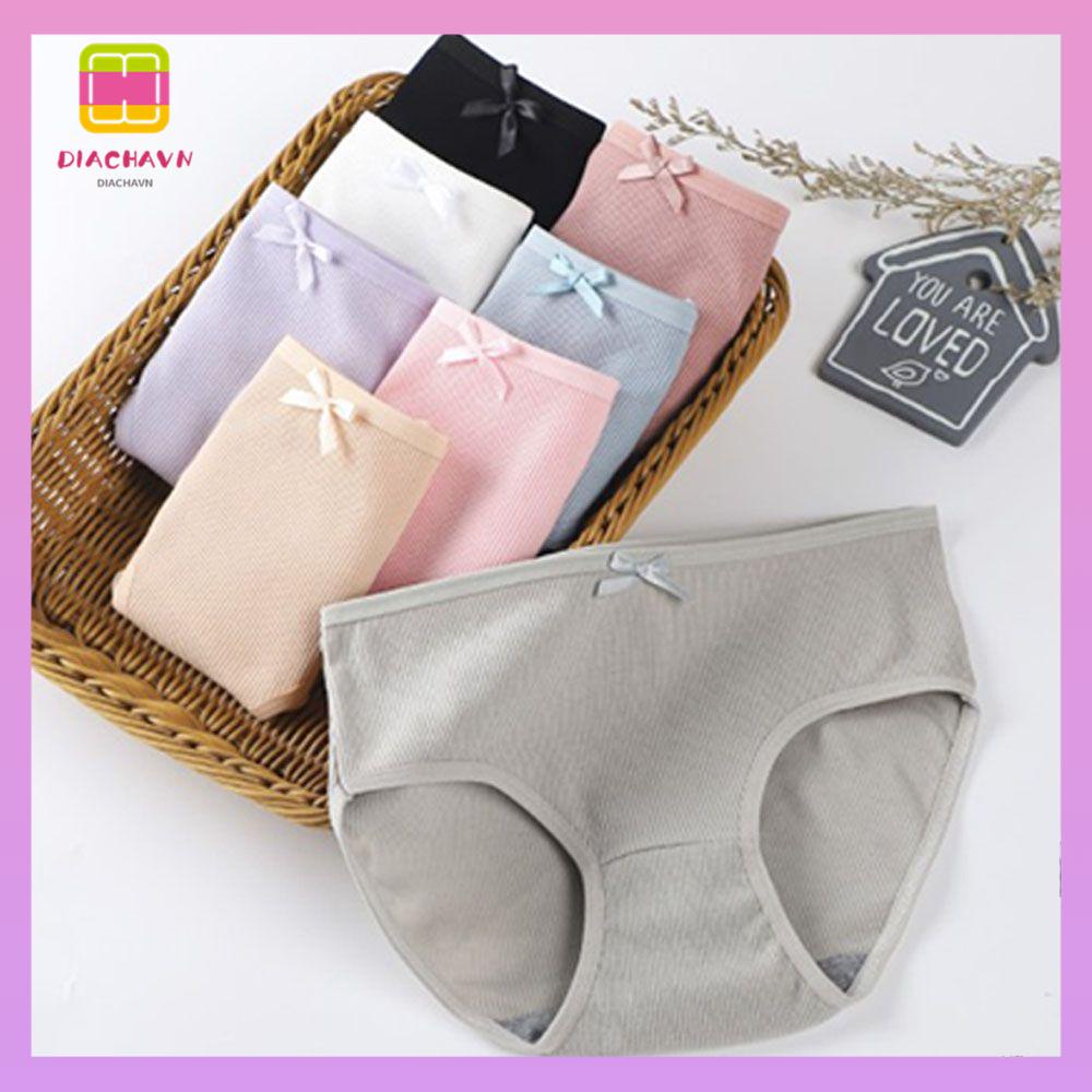 DIACHAVN Quần Lót Cotton Lưng Vừa Màu Vàng Mới Muliticolour Cho Nữ