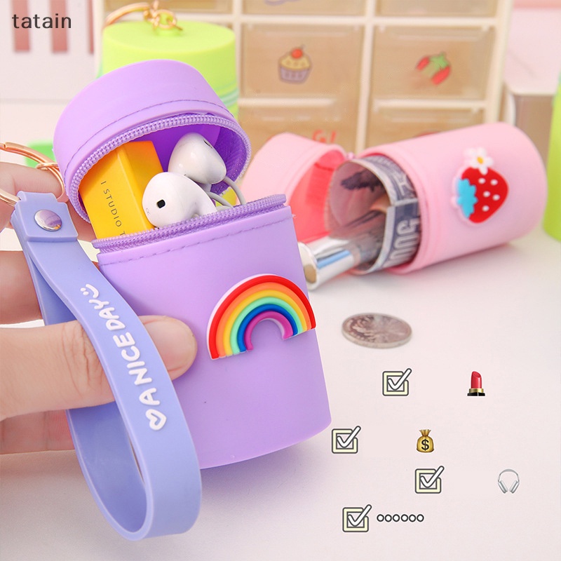 Túi Đựng Tiền Xu Bằng Silicon Có Móc Khóa Dễ Thương Cho Nữ