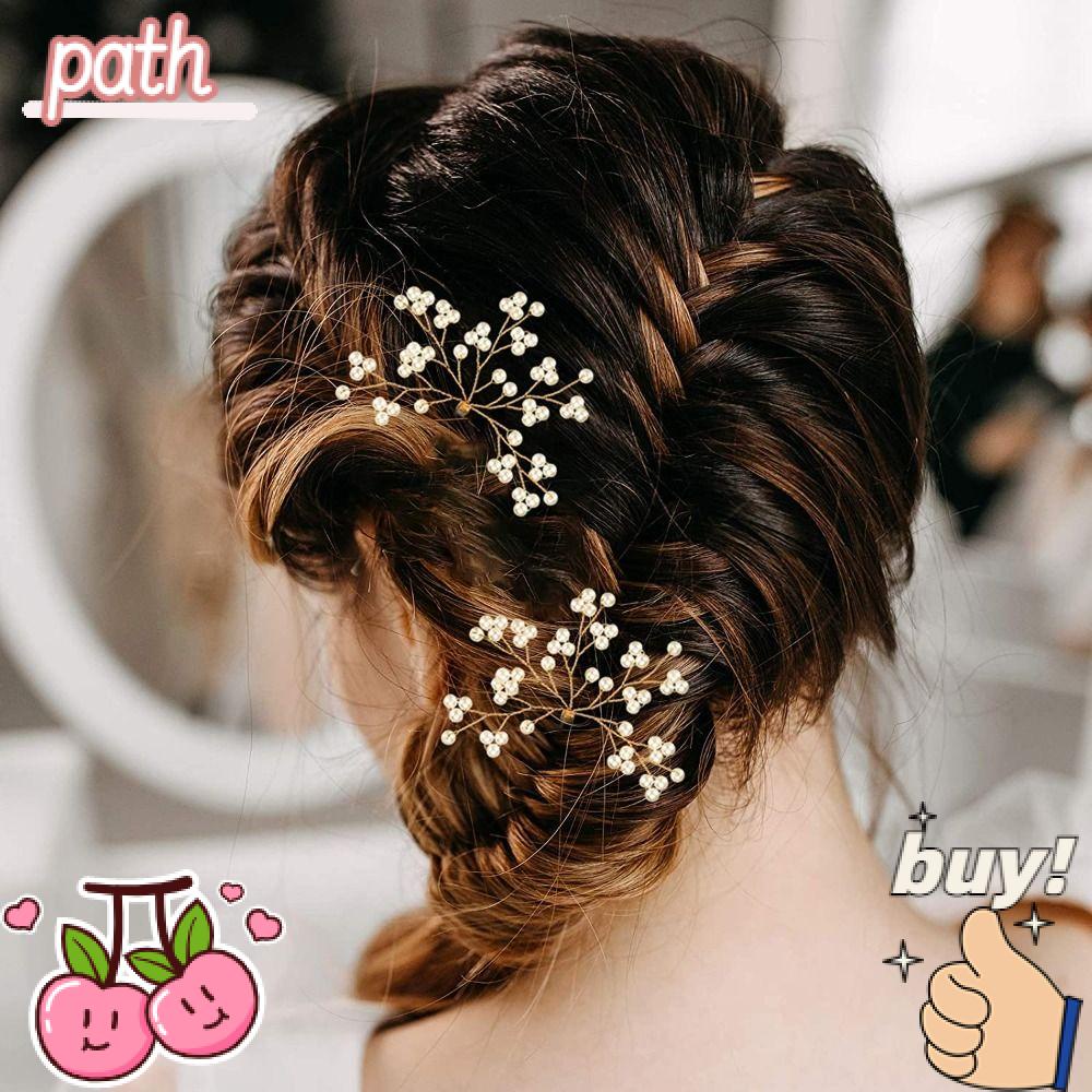 Bộ 2 Kẹp Tóc Trang Sức Màu Vàng / Bạc Sang Trọng Cho Cô Dâu