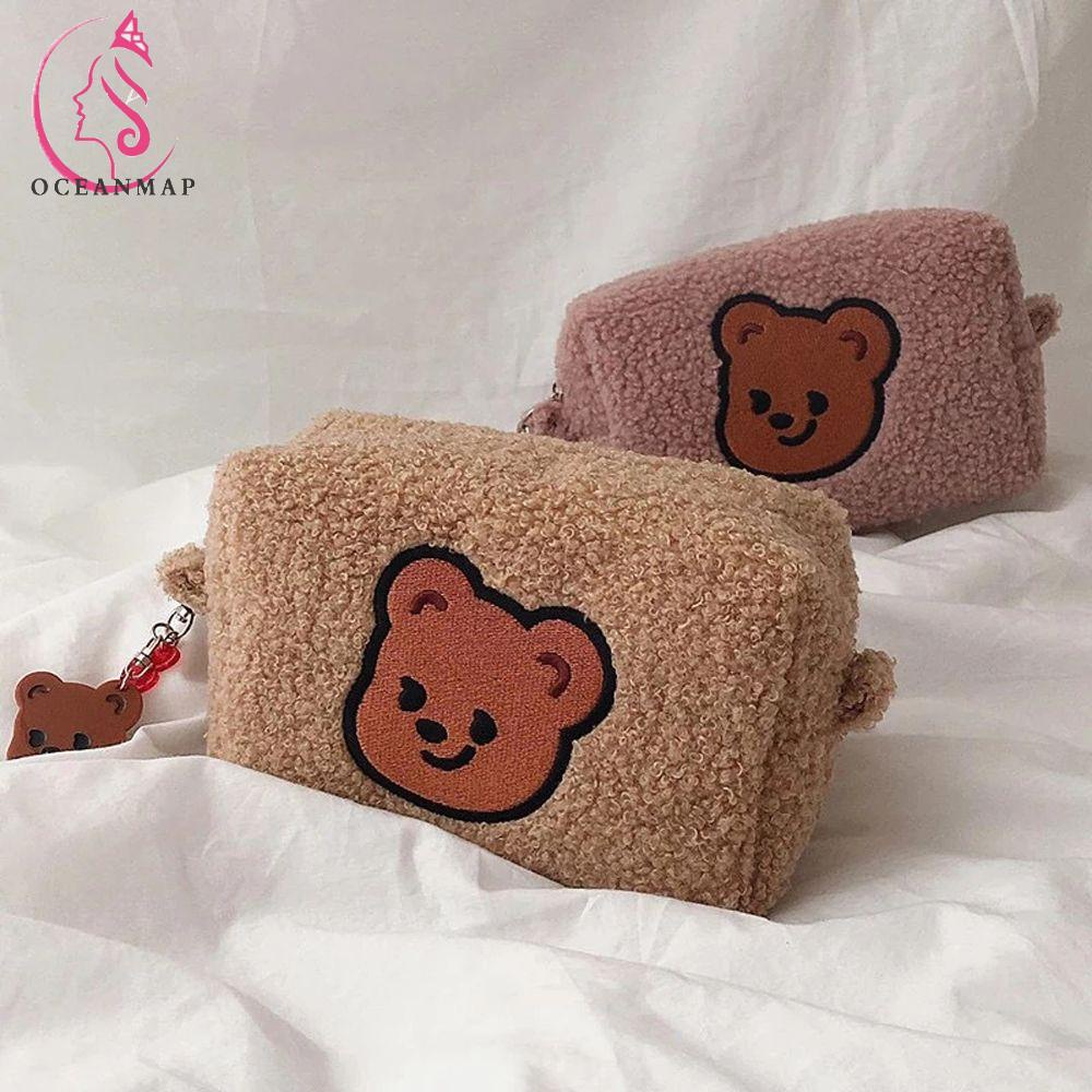 OCEANMAP Túi Đựng Đồ Trang Điểm Cỡ Lớn Họa Tiết Hoạt Hình Xinh Xắn Theo Phong Cách Hàn Quốc