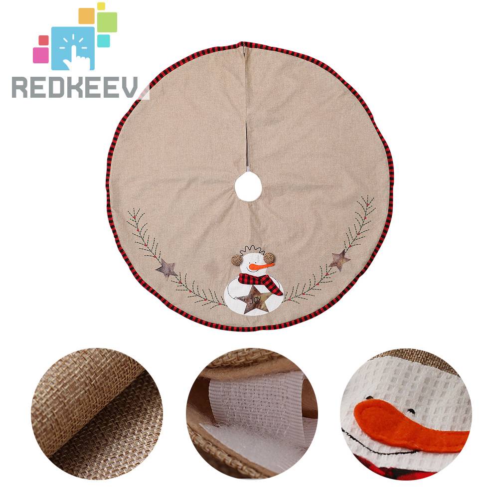 Thảm Thêu Họa Tiết Người Tuyết 110cm Trang Trí Cây Thông Giáng Sinh