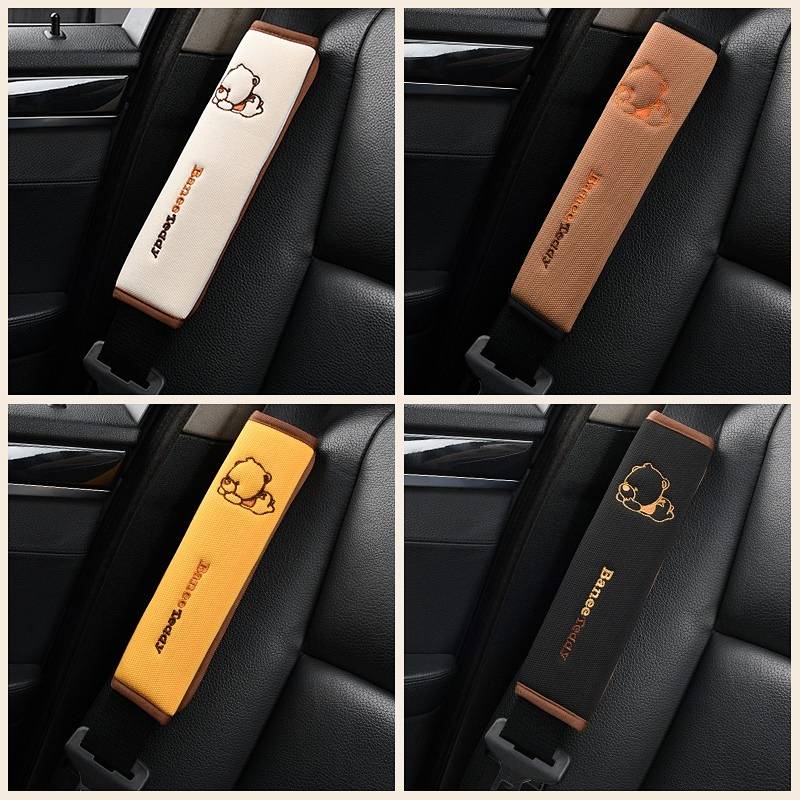 Car Safety Belt Shoulder Pad Cover All-Season Cute Cartoon Protective Cover Car Lengthen Car Interior Trim Suit du0A