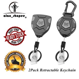 Móc khóa kẹp thắt lưng chịu lực tốt có thể thu gọn bộ 2 cuộn dây thép 31.5 "dùng móc chìa khóa tiện dụng