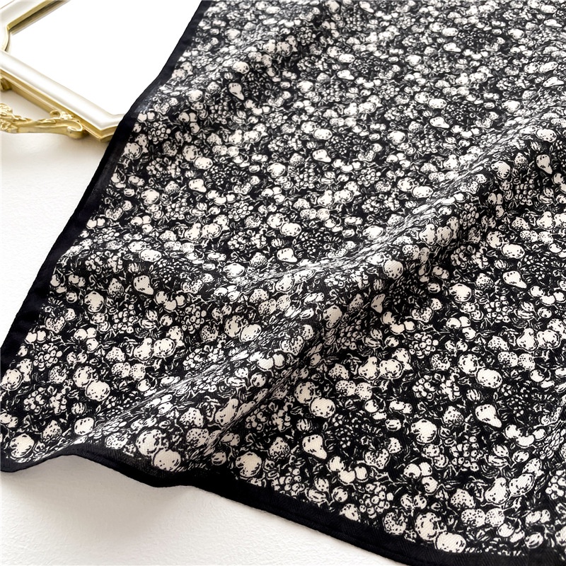 Khăn Choàng Cổ Hình Vuông 65 X 65cm Chất Liệu Cotton Lanh Mỏng In Họa Tiết Hoa Xinh Xắn Thời Trang Cho Nữ