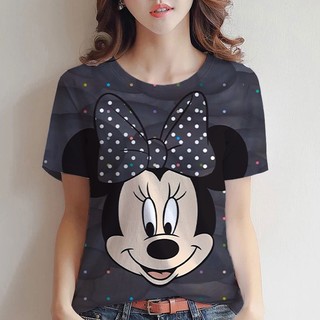 Áo Thun Tay Ngắn In Hình Chuột Mickey Thời Trang Mới Cho Nữ