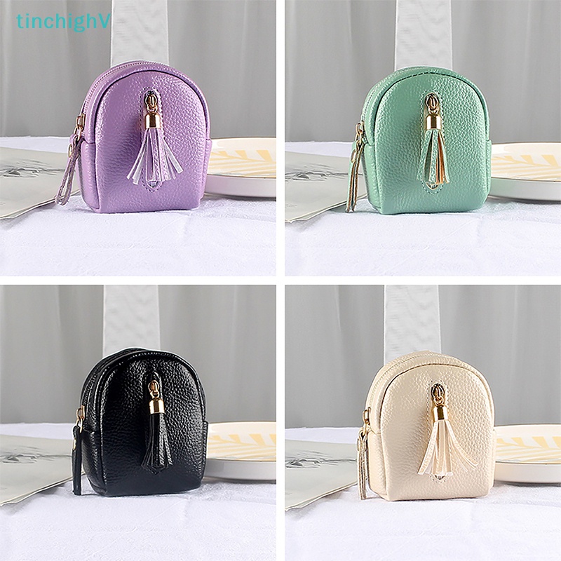 Ví Da PU Mini Màu Trơn Có Khóa Kéo Dùng Làm Quà Tặng Sinh Nhật Cho Bạn Gái