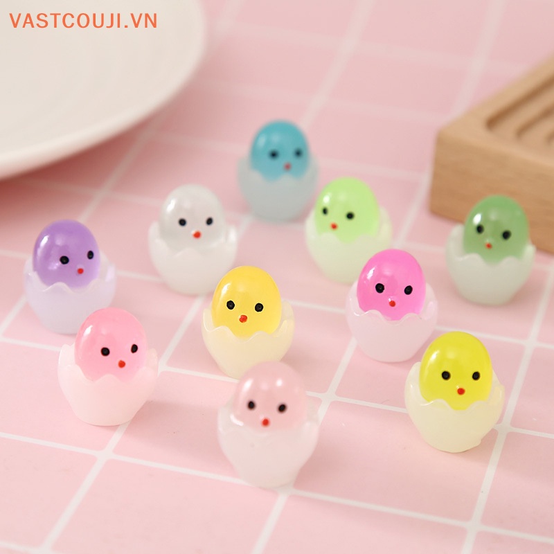 Bộ 2 Cây Kem Dạ Quang Tự Trang Trí Điện Thoại / Móc Khóa Hình Trứng Gà Mini Diy