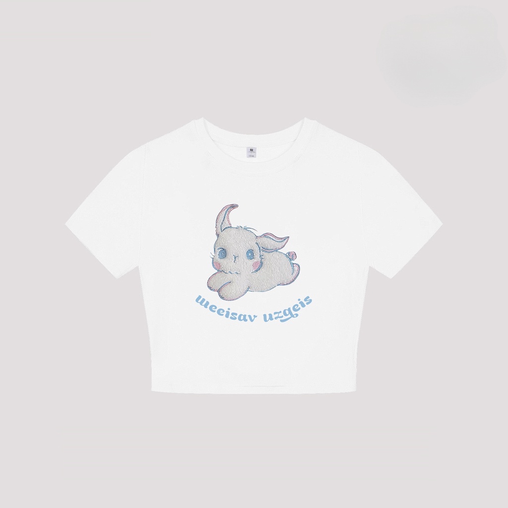 Áo Baby Tee Thun Croptop Nữ Tay Ngắn Dáng Ôm Màu Trắng Phong Cách Desire Mới Mùa Hè Dễ Phối