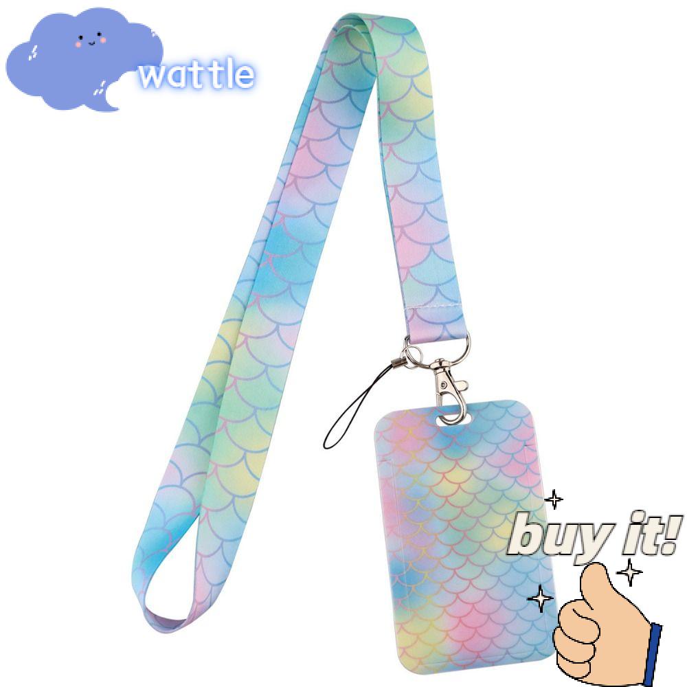 WATTLE Giá Đỡ Thẻ ID / Huy Hiệu Hình Vảy Cá Kèm Móc Khóa Siêu Bền Tiện Dụng Cho Văn Phòng