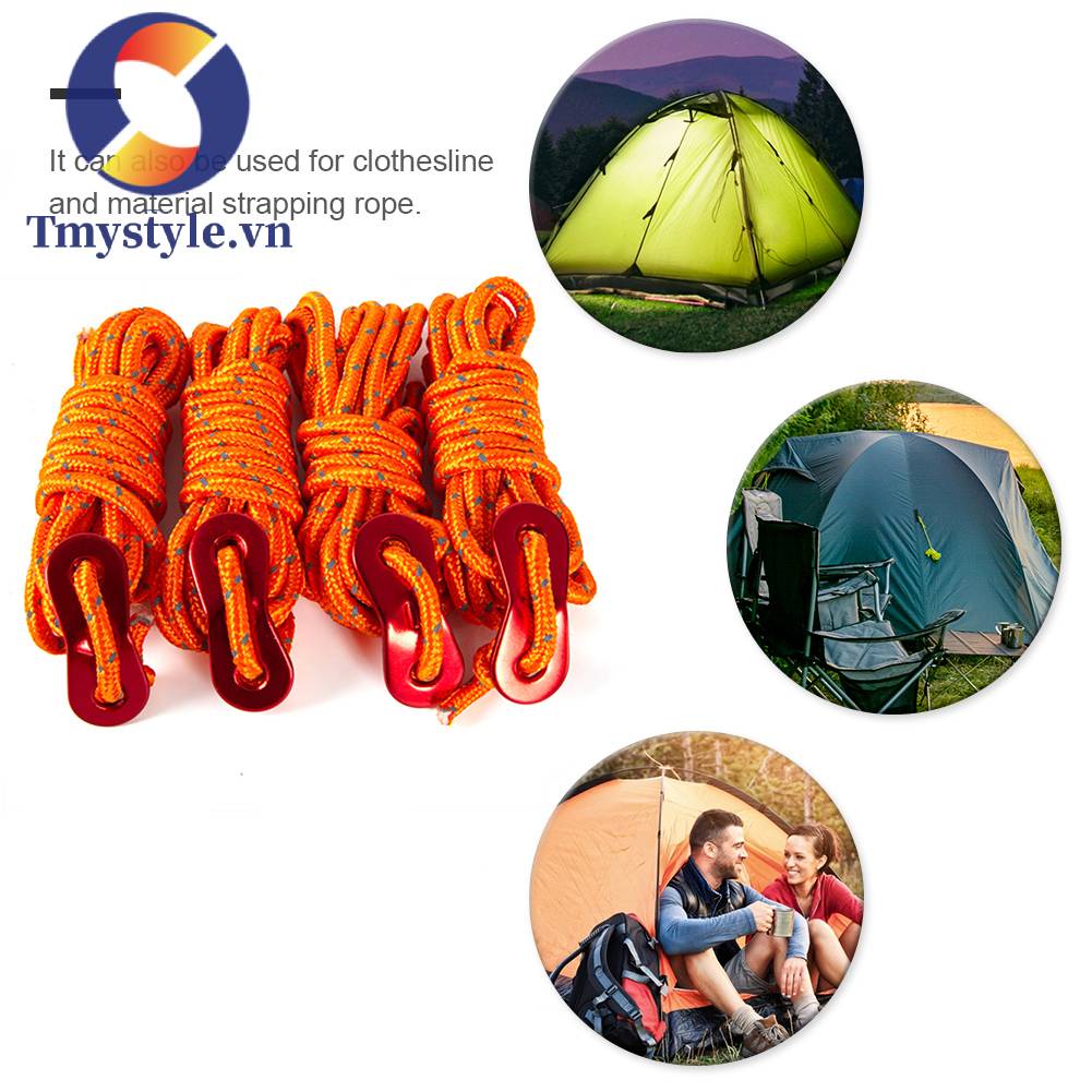 Set 4 Dây Thừng Dựng Lều Cắm Trại 4mm