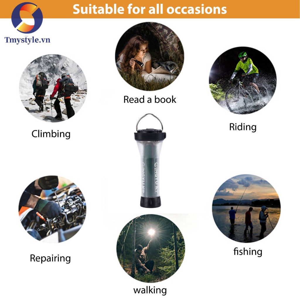 Đèn Pin Cắm Trại &amp; Săn Bắn 2 Trong 1 7H 250LM