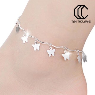 ✥lắc chân mạ bạc hình bướm xinh xắn