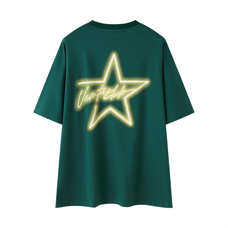 Áo Thun Ngắn Tay Dáng Rộng In Hình Ngôi Sao Thời Trang Mùa Hè