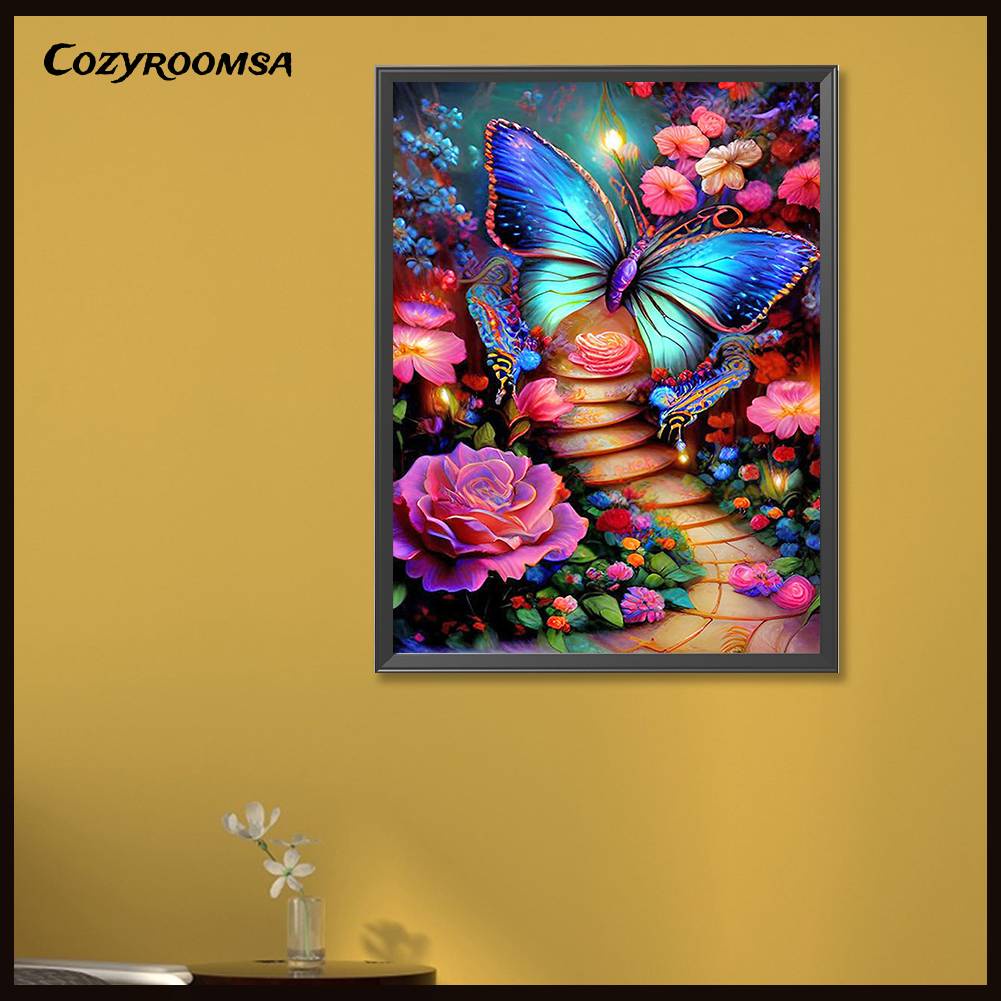 Tranh Đính Đá Kim Cương Toàn Bộ 5D DIY Hình Vẽ Hoa Lá